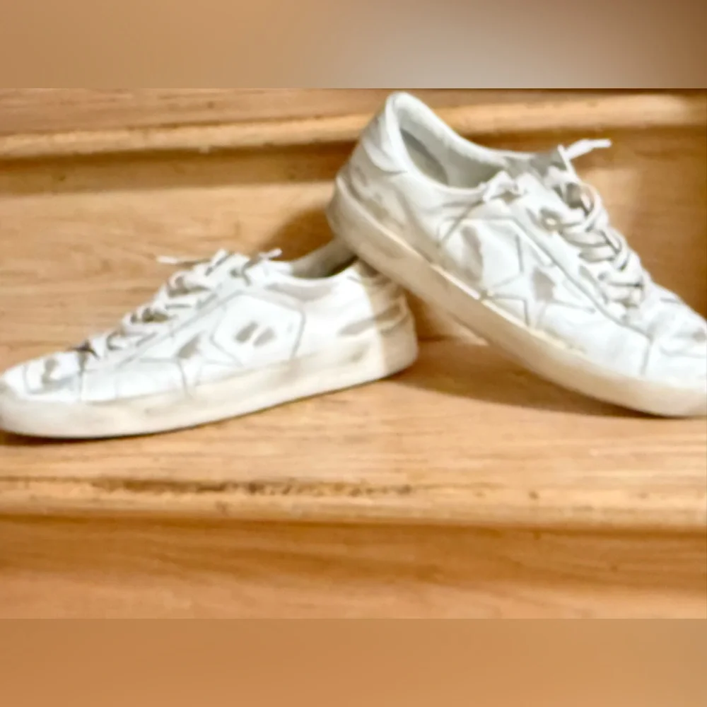 Golden Goose Men’s Stardan Low-Top Sneakers (White on White) - Men’s 13US/46EU - Picture 6 of 16